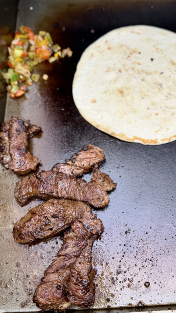 Steak fajitas on the Blackstone griddle